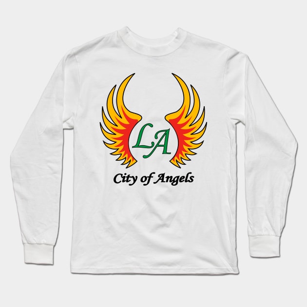 Los Angeles, the city of angels Long Sleeve T-Shirt by denip